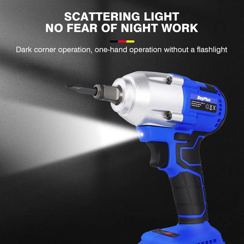 Powerful Cordless Impact Wrench Set With 1/2 Inch Ratchet And Variable Speed Control Featuring 420Nm Max Torque Brushless Motor Electric Gun Kit Including Two 21V Lithium Batteries Fast Charger And Led Light For Tough Repairs