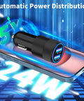 MFi Certified USB C Car Charger Fast Charge Kit 2 Pack 4.8A Cigarette Lighter Adapter With Braided Type C Cable
