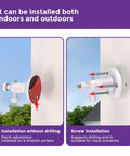 Image showing installation options for 2 Pack No Drill Camera Wall Mount Bracket For Ring And Wyze Security Cameras indoor and outdoor.