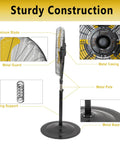 Side view of 30 inch tilting pedestal fan showing aluminum blade, metal casing, and base with focus keyword: 30 Inch Tilting Pedestal Fan For Industrial Warehouses And Gyms 3 Speed High Velocity Stand Up Fan Delivers 7600 CFM Heavy Duty One Third HP Motor Ideal For Commercial Garage And Shop UL Safety Listed