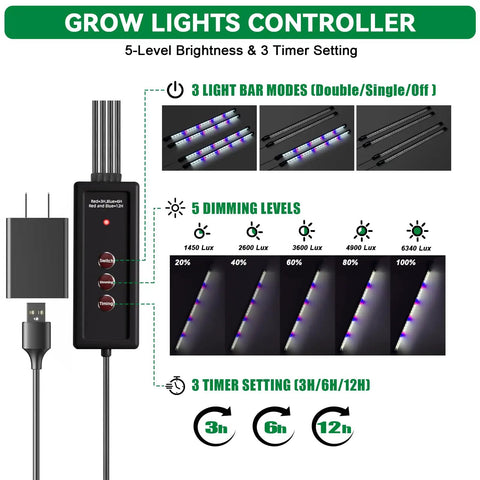 Seed Starter Tray With Grow Light, 2 Pack 72-Cell Indoor Germination Kit With Humidity Dome, Seedling Starter Trays For Indoor Plants, No Fuss Seed Propagation For Home Gardens And Beginners