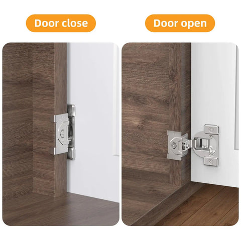Works Like A Dream Self Closing Concealed Cabinet Hinges For Face Frame Doors 1 3 8 Inch shown from closed to open position.