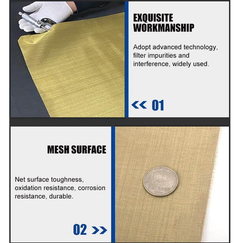 Copper Mesh Shielding Sieve, 99.99% pure copper, non-magnetic, wear-resistant testing mesh with flat, uniform holes and 20-200 mesh options