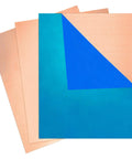 Three Pack 8 By 10 Inch Copper Sheets 24 Gauge 0.51mm Pure Copper Plate With Double Sided Film for crafting and repairs