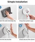 Step-by-step installation of Heavy Duty Shower Grab Bar With Mighty Suction For Bathtub And Shower Supports Up To 253 Pounds 18.5 Inch White Handicap Safety Handle Non Slip Bath Aid For Elderly And Home Mobility