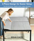 Queen Bunkie Board 60 X 80 Inches Low Profile Bed Foundation With Heavy Duty Non Skid Bottom on a platform with two panels.