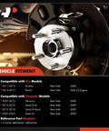 Rear Wheel Bearing And Hub Assembly Five Lug For AWD Hyundai Santa Fe 2007 To 2020 Veracruz 2007 To 2012 Sorento 2011 To 2015 Rondo 2014 To 2017 Replacement Heavy Duty Durable Performance product shown installed on vehicle axle.