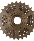 Top view of Six Speed Freewheel 14T-28T Wear-Resistant Bicycle Cassette for Mountain Bike Replacement Sprocket Kit.
