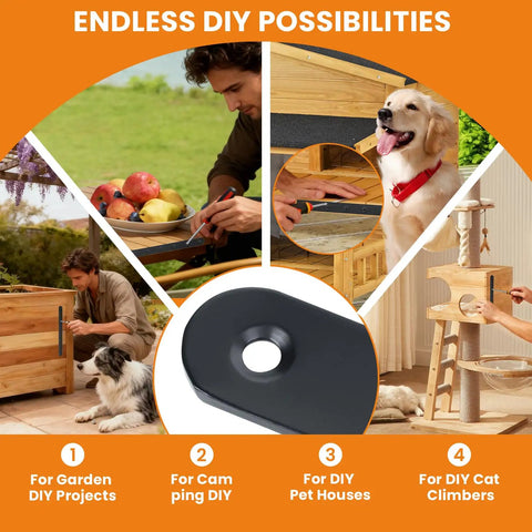 Eight Inch Black Steel Mending Plate Bracket For Supporting Wood Shelves Cabinets Heavy Duty Flat Corner Brace in DIY projects.