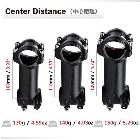 Mean 7 Degree Adjustable 31.8mm Mountain Bike Stem 100mm 110mm 120mm Short Handlebar For MTB Road BMX Fixie Gear Lightweight 6061 Aluminum