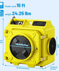 Serious Suction Power With 550 Cfm Hepa Filtration Three Stage Negative Air Machine dimensions and specifications.