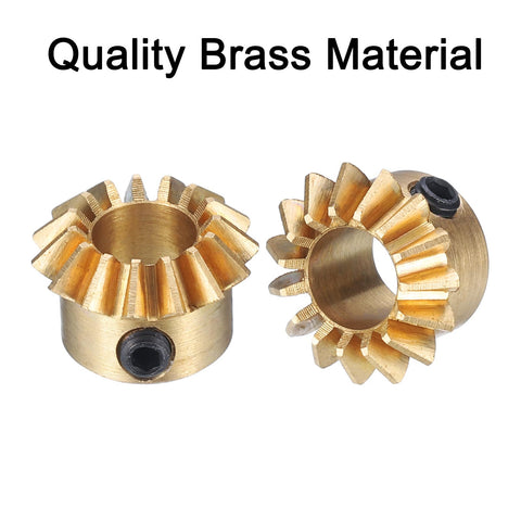 Two Pack Bevel Gear Set 0.8 Module 1 To 1 Ratio 15 Teeth 6mm Bore Bevel Pinion Gear 45 Degree Steering Gear