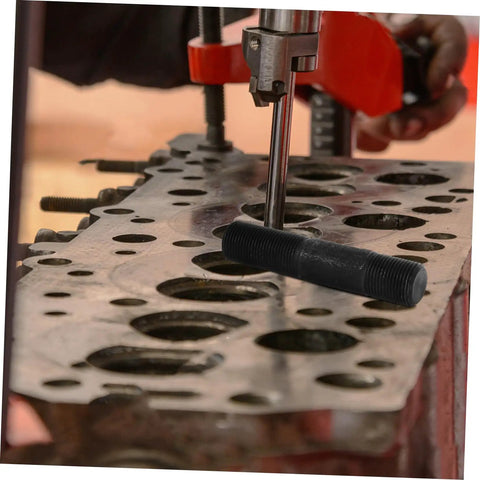 Hydraulic Punch Kit For Electrical Metal Conduit in use, showcasing manual driver set and precision hole dies on metal surface