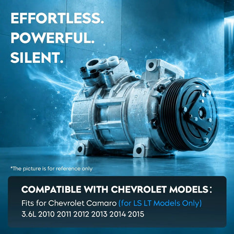 Heavy Duty Ac Air Compressor With Clutch For Chevy Camaro 3.6L V6 2010 To 2015 Lt Ls, showcasing sleek design and features.