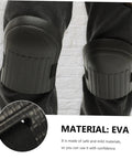 Built Tough Four Pack Black Heavy Duty Knee Pad Inserts For Work Pants Anti Slip Grip Breathable Padding showing EVA material and fit on jeans.