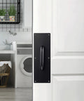 Two Pack 12 Inch Stainless Steel Door Handles With Screws Heavy Duty Pull Push Plates Rust Proof 304 Stainless Solid Black Finish For Home Office And Public Doors Easy Installation on white door