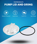 Pool Pump Lid And O Ring Replacement For SPX3100D Pro Super II Pumps And SP3000X Series, clear lid with black O ring