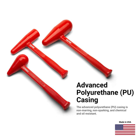 24 Oz Dead Blow Bossing Mallet Bold Red Heavy Duty Non Marring Strike Tool For Metal Shaping Fabrication Shops Kickback Free Design Takes The Sting Out Of Rough Welding And Forge Work