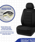 Memory Foam Car Seat Covers With Thick Cool Touch Fabric Front Seat Protection That Is Airbag Compatible For Most Cars Vans Trucks SUVs Ultra Comfy And Easy Cleanup For Everyday Road Trips, featuring breathability and black color.