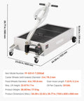 Heavy Duty Electric Oil Drain Pan With 20 Gal Capacity And 110V High Flow Pump, Rolling Waste Oil Tank from side view with dimensions.