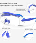 Anti Fog Safety Goggles Over Glasses With Scratch Resistant Lenses And Six Layer Anti Fog Coating Adjustable Frame Blue