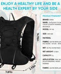 Ultra Lightweight Hydration Vest 5L Water Backpack with 2L BPA Free Bladder for hiking and running, black mesh design
