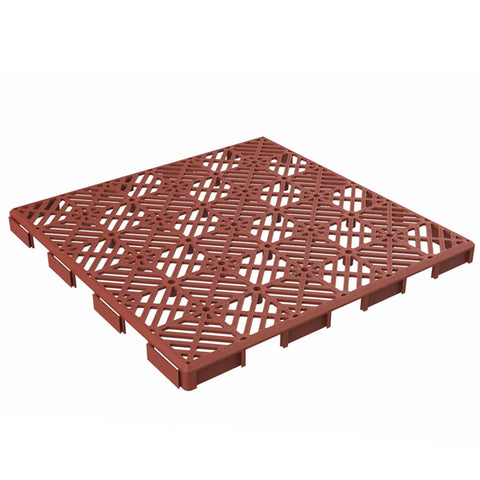 30-Pack Interlocking Deck Tiles for Outdoor Flooring in Terracotta - Durable Weatherproof Polypropylene Patio Tiles for Balcony, Porch, and Garage With Easy Snap Installation