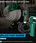Rigged Up Greenlee 555C And 854 Quad Bender Electric Conduit Pipe Wire Puller Pendant Control Switch With Cables close-up view