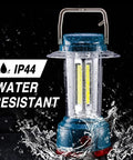 Beast Bright 3000 Lumen LED Camping Lantern With 5 Modes IP44 Waterproof 6400mAh Power Bank shown in waterproof demonstration.