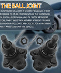 Front view: two front lower ball joints with cotter pins and castle nuts for automotive suspension.