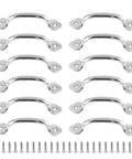 12 Pcs 4 Inch Modern Silver Plum Blossom Box Pull Handles Zinc Alloy With Screws For Drawers Cabinets Wardrobes Hole To Hole 3.2 Inches Durable Hardware