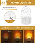 Diagram showing Cozy Amber Warm Night Light Two Pack Plug In Wall LED Night Lights With Dusk To Dawn Sensor 1800K Adjustable Brightness