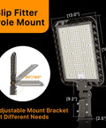 Ultra Bright 300W LED Parking Lot Light With 45000 Lumens 5000K Daylight IP65 Outdoor Shoebox Slip Fitter Pole Mount Street Lighting