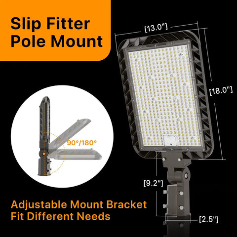 Ultra Bright 300W LED Parking Lot Light With 45000 Lumens 5000K Daylight IP65 Outdoor Shoebox Slip Fitter Pole Mount Street Lighting