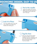 Instructions for DIY Garment Stitch Gun For Quick Clothing Fixes With 6 Fine Needles And 1000 Black Plus 1000 White Fasteners.