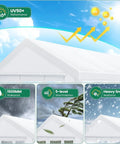 Heavy Duty 20x40 Outdoor Party Tent With 12 Sidewalls And 16 Church Windows White Event Shelter For Backyard Parties Weddings And BBQs Powder Coated Finish Better Than Galvanized For Maximum Durability features UV protection and weather resistance.