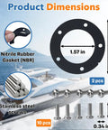Two Pack Fuel Tank Gasket Kit NBR For Boats Cars And Trucks Durable Sending Unit Gasket And Gas Gasket Material Replacement