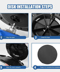 Disk installation steps for Powerful 1680W Electric Concrete Polishing Machine With Extension Rod and 90 Degree Trowel Head
