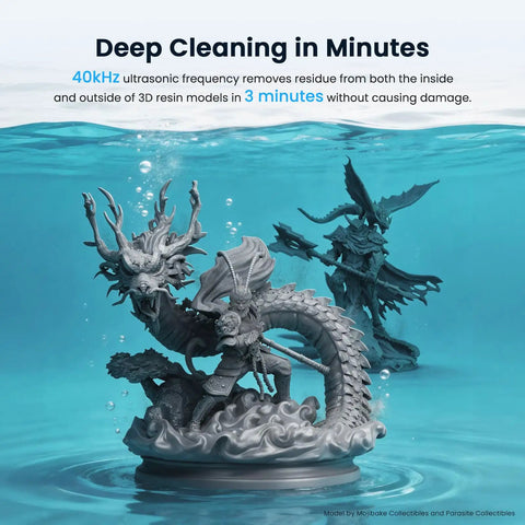 40 Kilohertz Ultrasonic Resin Cleaner And Wash Station For 3D Prints Hella Easy Sla Dlp Model Scrubber That Knocks Out Uncured Residue Fast Using Isopropyl Alcohol