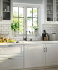 Five Pack 3 Inch Curved Oil Rubbed Bronze Cabinet Handles For Kitchen Cabinets Dressers And Vanities on white cabinets