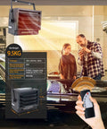 Garage Heater 7500 Watt Digital Ceiling Mount With Full Function Remote 240 Volt Hardwired Heater And 12 Hour Timer Ideal For Shop Workshop Warehouse For Year Round Use in garage setting with remote control use