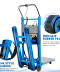 Heavy Duty Electric Stair Climbing Dolly With 900 Lbs Capacity 1250W Motor folding hand truck with non-slip rubber track.