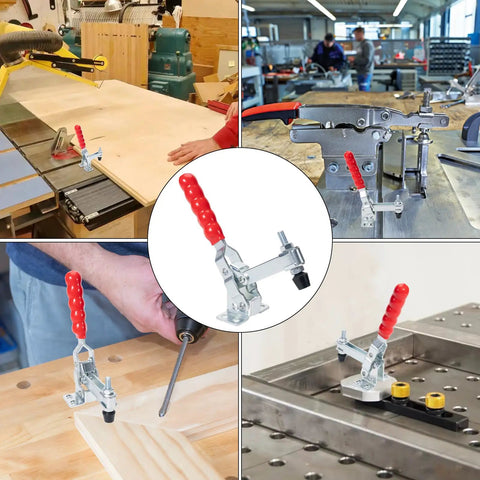 Vertical Toggle Clamp Beefy Heavy-Duty Steel Hold Down Clamp With Quick Release 440 Lbs Capacity 2 Pack Industrial Workholding Tool
