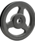 7/8 Inch Bore V Belt Pulley With 5.45 Inch Outer Diameter One Groove Beefy Cast Iron Sheave, side view, industrial use