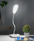 Rechargeable Battery Operated LED Desk Lamp With Flexible Gooseneck Cordless Light on a modern desk setup