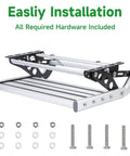 RV Camper Steps Drop Down Folding Stairs One Hand Open Close Aluminum Construction With Non Slip Feet Luminous Glow Tape For Visibility Holds Up To 450 Pounds, hardware included