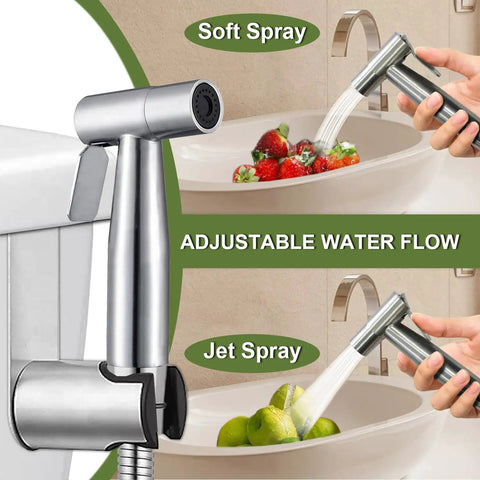 Handheld Bidet Sprayer For Toilet With Stainless Steel Build And Adjustable Water Pressure Easy Install For The Fam Bathroom Hygiene Kit