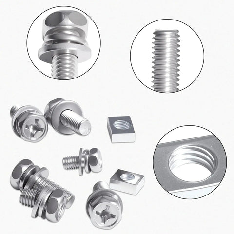 Eight Size Stainless Steel Battery Bolts And Nuts Kit for motorcycle ATV bike scooter with M5 M6 terminal screws and square nuts