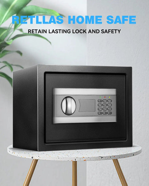 1.7 Cu Ft Home Safe With Digital Lock, Movable Partition, Smart Alarm, Silent Keypad Mode, And Motion Sensor Lights