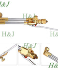 Beefy Heavy Duty Acetylene And Oxygen Cutting Welding Torch Kit With Handle And Cutting Attachment Three Piece Set Durable Brass And Stainless Steel Victor Type Ready For Multiple Gas Options Cutting Nozzle Tip Included